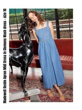 Madewell Denim Apron Midi Dress in Clemons Wash dress - size 10